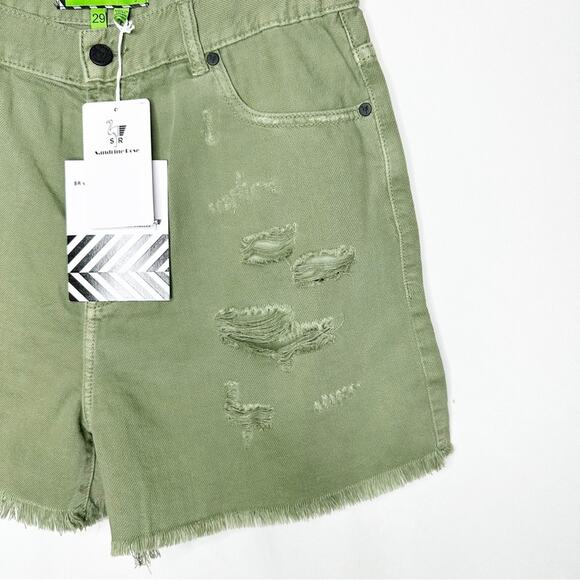 SANDRINE ROSE Army Green Short Shorts NWT in Size 29 - Picture 6 of 7